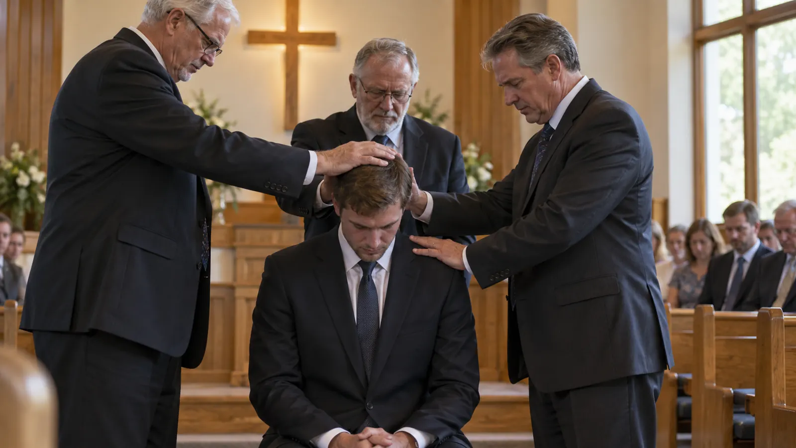 Priesthood ordination by the laying on of hands